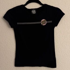 Santa Cruz Skateboards Black Crew Neck Tee